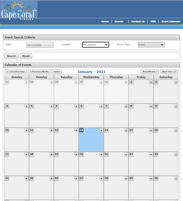 calendar image for website